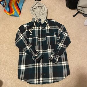 Plaid Hooded Shirt